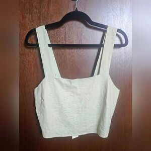 Rachel Zoe Linen Blend Crop Tank Top